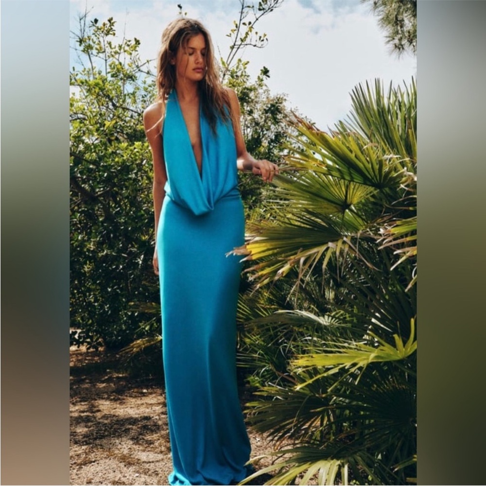 Zara Vibrant Blue Backless Dress